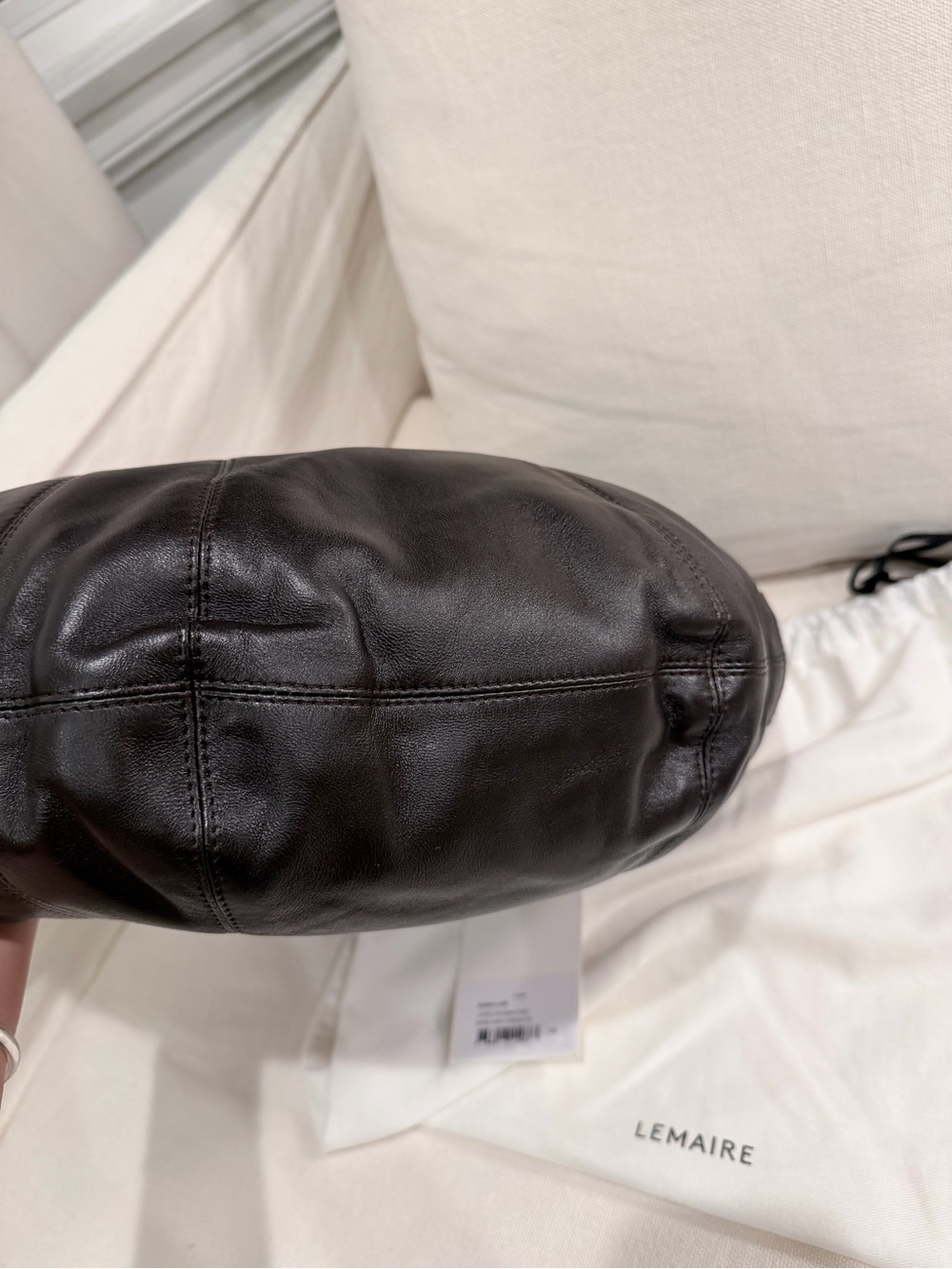 Lemaire Dark Brown Leather Crescent Belt Bag in size large - Picture 4 of 7